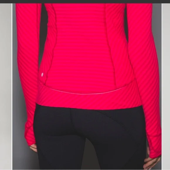 LULULEMON Think Fast Pullover Red stripe - Picture 4 of 10